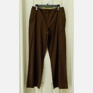 KIM ROGERS Pant with Pockets Brown Casual Straight Leg Size 12